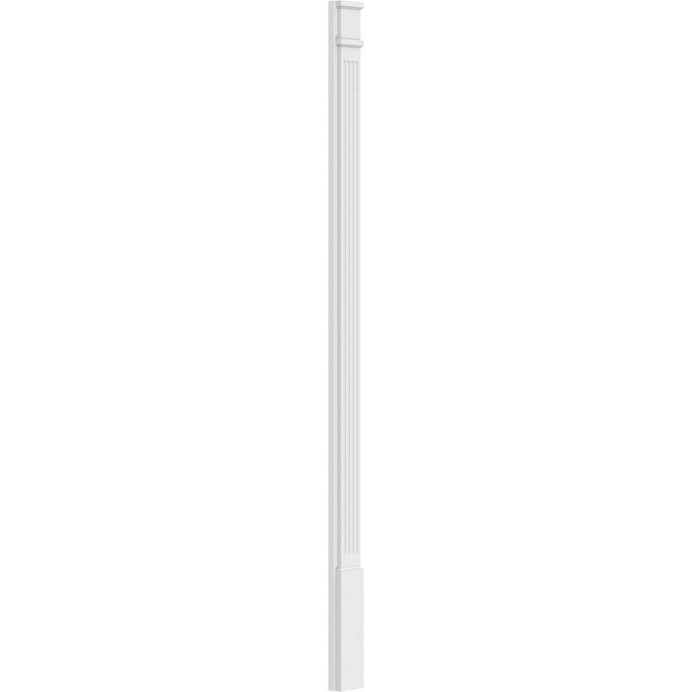 Ekena Millwork 2 in. x 5 in. x 90 in. Fluted PVC Pilaster Moulding with Decorative Capital and Base (Pair)
