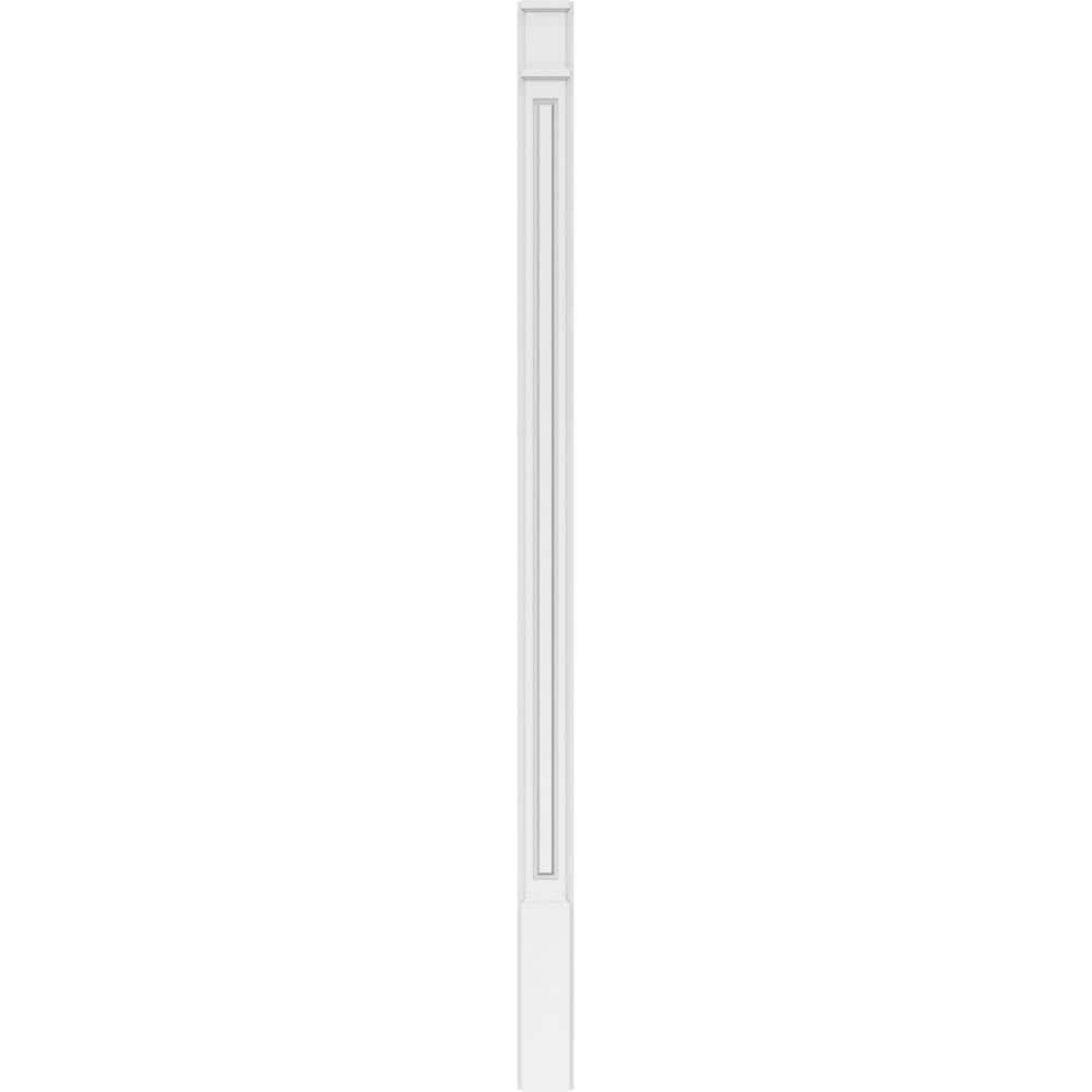 Ekena Millwork 2 in. x 5 in. x 96 in. Raised Panel PVC Pilaster Moulding with Decorative Capital and Base (Pair)