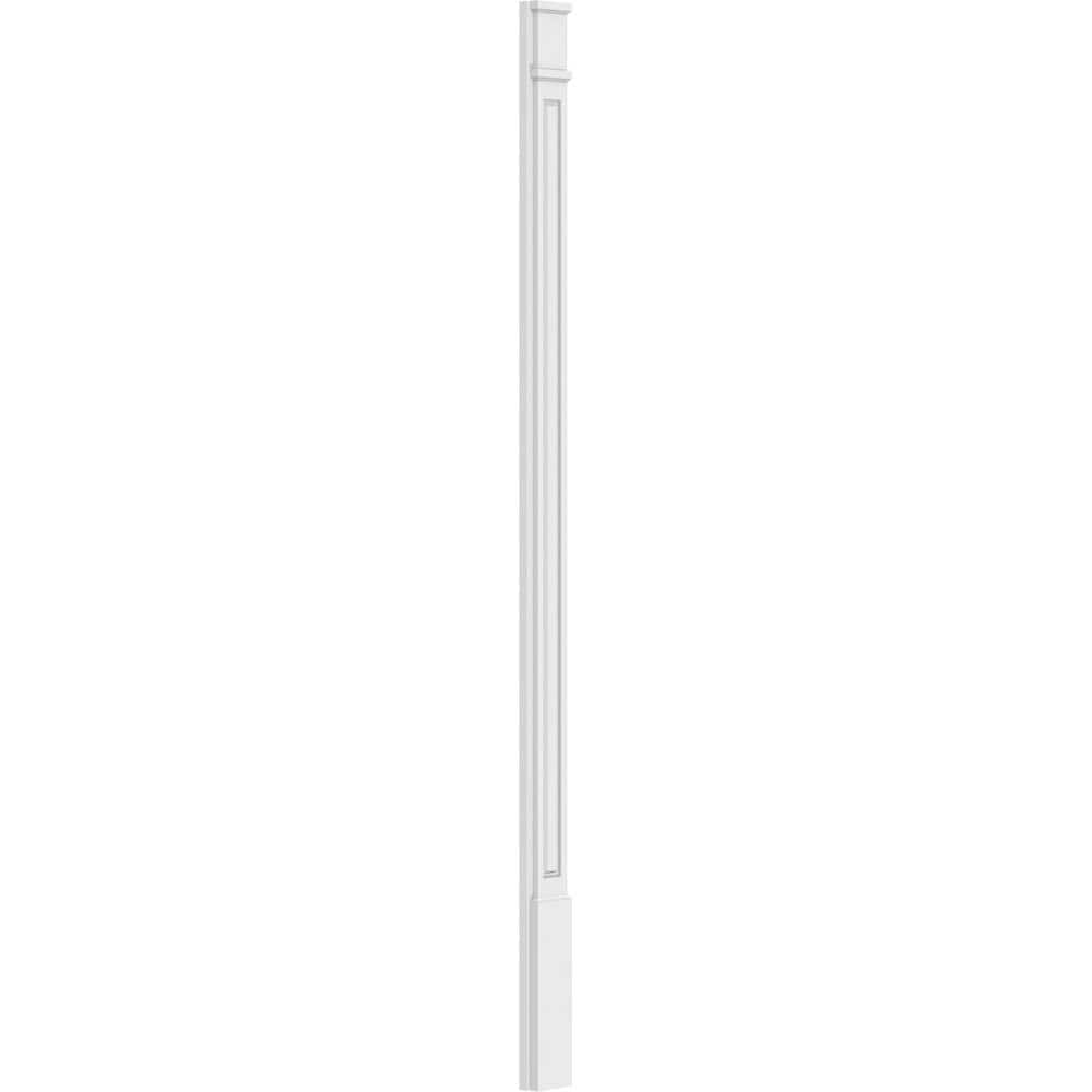 Ekena Millwork 2 in. x 5 in. x 96 in. Raised Panel PVC Pilaster Moulding with Decorative Capital and Base (Pair)