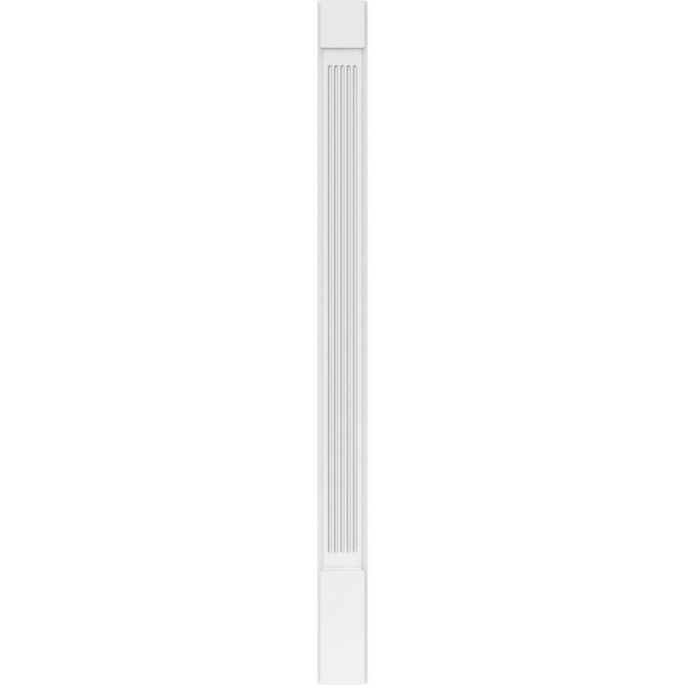 Ekena Millwork 2 in. x 6 in. x 82 in. Fluted PVC Pilaster Moulding with Standard Capital and Base (Pair)