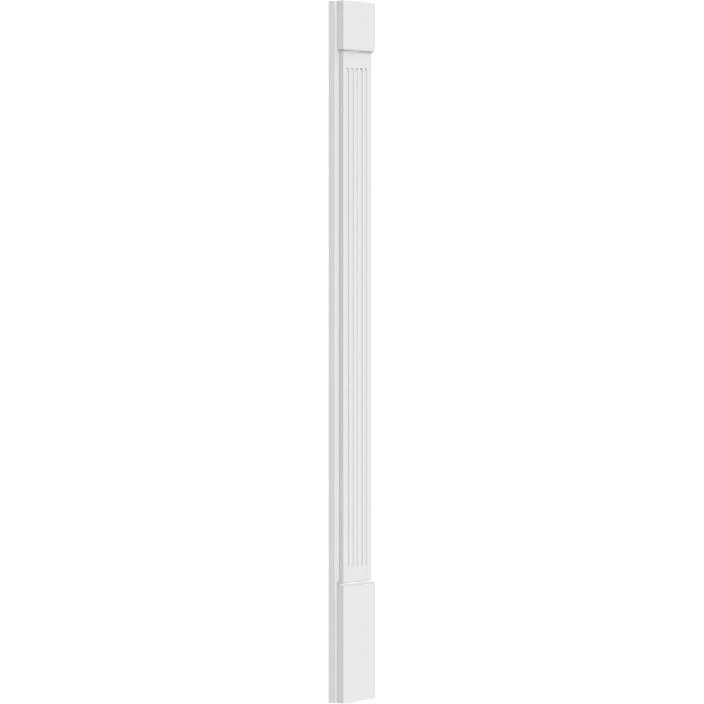 Ekena Millwork 2 in. x 6 in. x 82 in. Fluted PVC Pilaster Moulding with Standard Capital and Base (Pair)