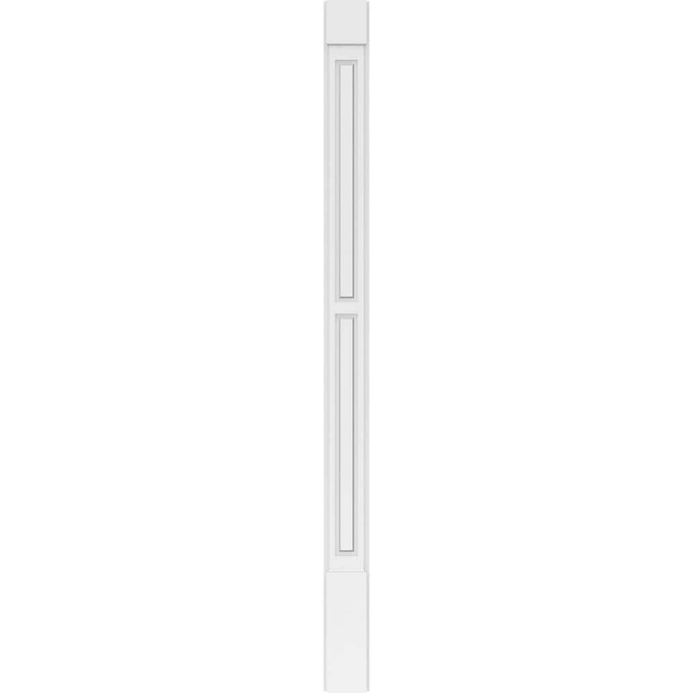 Ekena Millwork 2 in. x 6 in. x 90 in. 2-Equal Raised Panel PVC Pilaster Moulding with Standard Capital and Base (Pair)