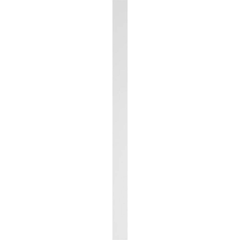 Ekena Millwork 2 in. x 6 in. x 96 in. 2-Equal Flat Panel PVC Pilaster Moulding with Decorative Capital and Base (Pair)