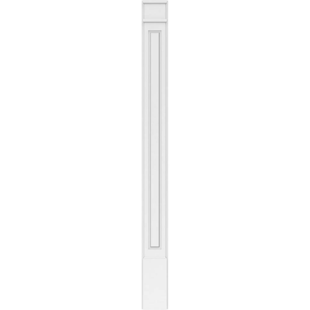 Ekena Millwork 2 in. x 7 in. x 82 in. Raised Panel PVC Pilaster Moulding with Decorative Capital and Base (Pair)