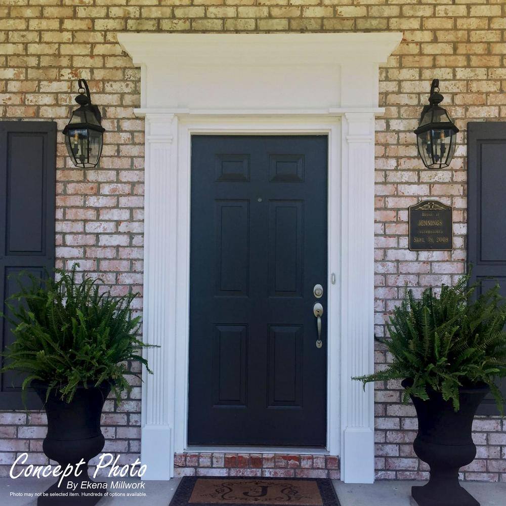 Ekena Millwork 2 in. x 7 in. x 90 in. Flat Panel PVC Pilaster Moulding with Standard Capital and Base (Pair)