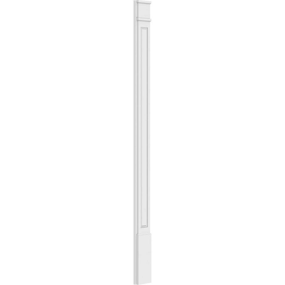 Ekena Millwork 2 in. x 7 in. x 96 in. Raised Panel PVC Pilaster Moulding with Decorative Capital and Base (Pair)