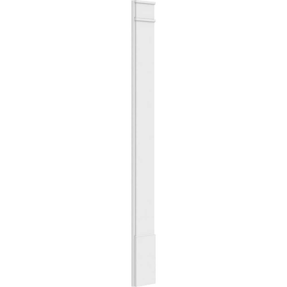 Ekena Millwork 2 in. x 10 in. x 96 in. Smooth PVC Pilaster Moulding with Decorative Capital and Base (Pair)