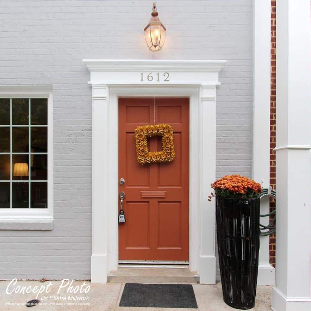 Ekena Millwork 2 in. x 12 in. x 102 in. Flat Panel PVC Pilaster with Standard Capital and Base (Pair)