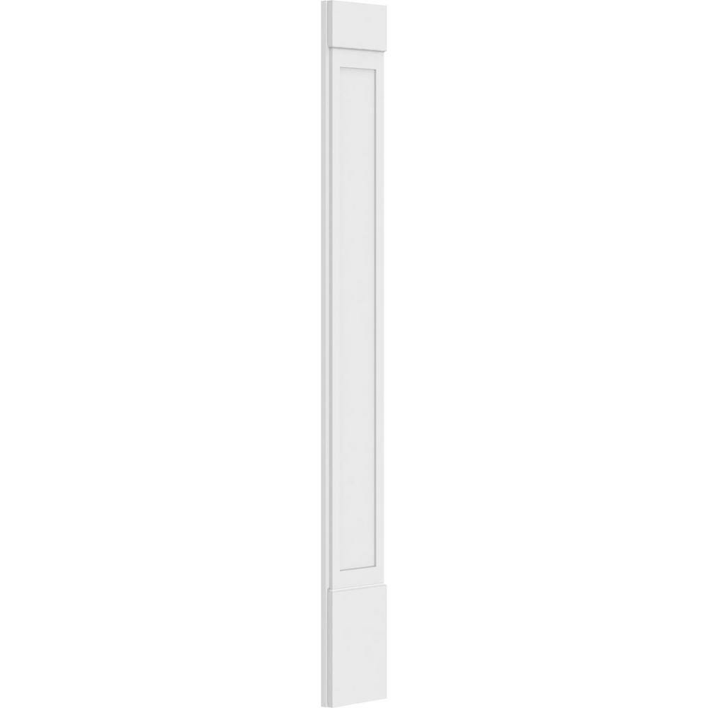 Ekena Millwork 2 in. x 12 in. x 102 in. Flat Panel PVC Pilaster with Standard Capital and Base (Pair)