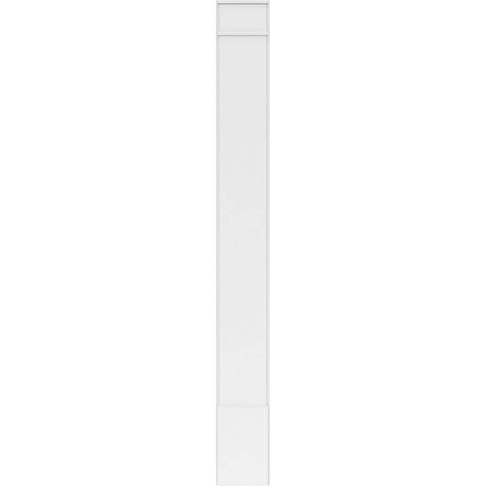 Ekena Millwork 2 in. x 12 in. x 108 in. Smooth PVC Pilaster with Decorative Capital and Base Moulding (Pair)