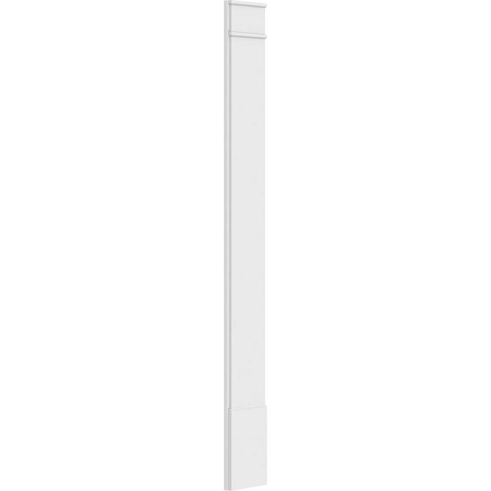 Ekena Millwork 2 in. x 12 in. x 108 in. Smooth PVC Pilaster with Decorative Capital and Base Moulding (Pair)