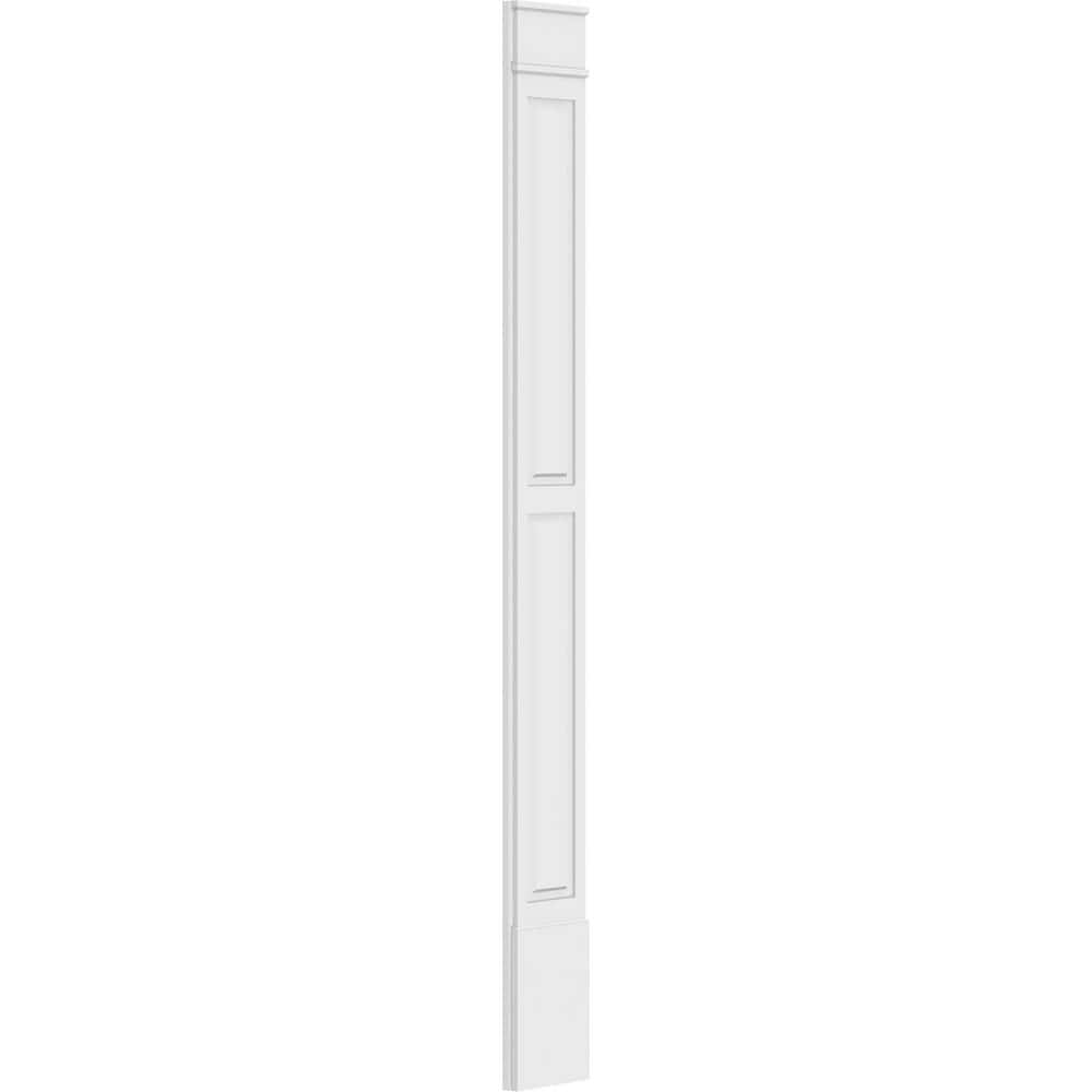 Ekena Millwork 2 in. x 12 in. x 120 in. 2-Equal Raised Panel PVC Pilaster Moulding with Decorative Capital and Base (Pair)