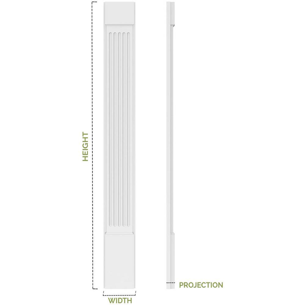 Ekena Millwork 2 in. x 12 in. x 120 in. 2-Equal Raised Panel PVC Pilaster Moulding with Decorative Capital and Base (Pair)