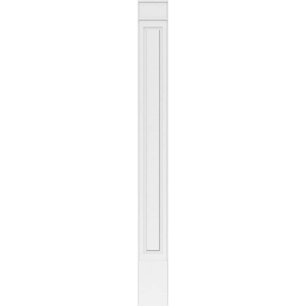 Ekena Millwork 2 in. x 12 in. x 120 in. Raised Panel PVC Pilaster Moulding with Decorative Capital and Base (Pair)