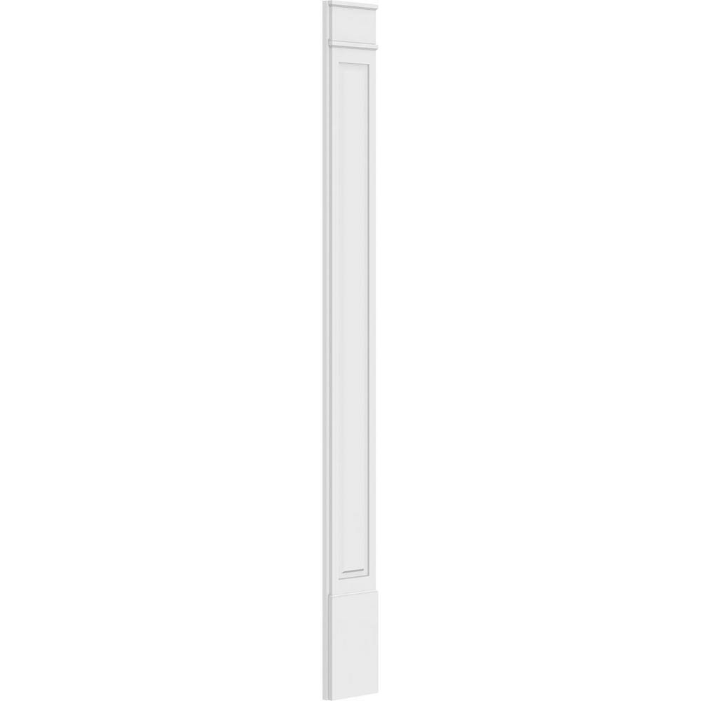Ekena Millwork 2 in. x 12 in. x 120 in. Raised Panel PVC Pilaster Moulding with Decorative Capital and Base (Pair)