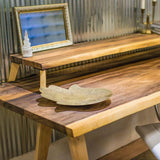 HARDWOOD REFLECTIONS 6 ft. L x 30 in. D Unfinished Saman Solid Wood Butcher Block Desktop Countertop With Live Edge