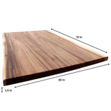 HARDWOOD REFLECTIONS 6 ft. L x 30 in. D Unfinished Saman Solid Wood Butcher Block Desktop Countertop With Live Edge