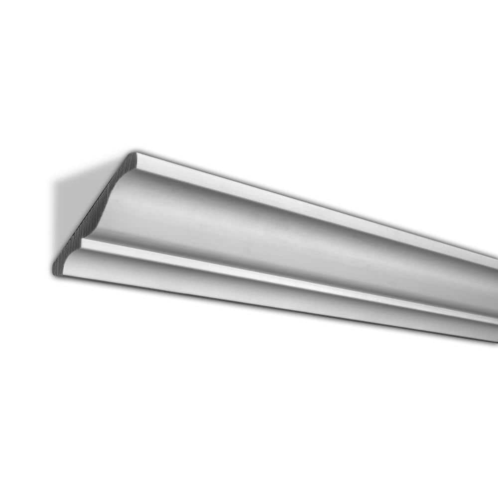American Pro Decor WM 45 3-3/4 in. x 3-3/4 in. x 96 in. Plain Recycled Polystyrene Crown Moulding Pro Pack 48 LF (6-Pack)