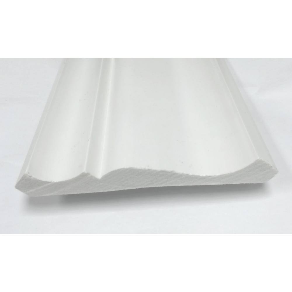 American Pro Decor WM 45 3-3/4 in. x 3-3/4 in. x 96 in. Plain Recycled Polystyrene Crown Moulding Pro Pack 48 LF (6-Pack)