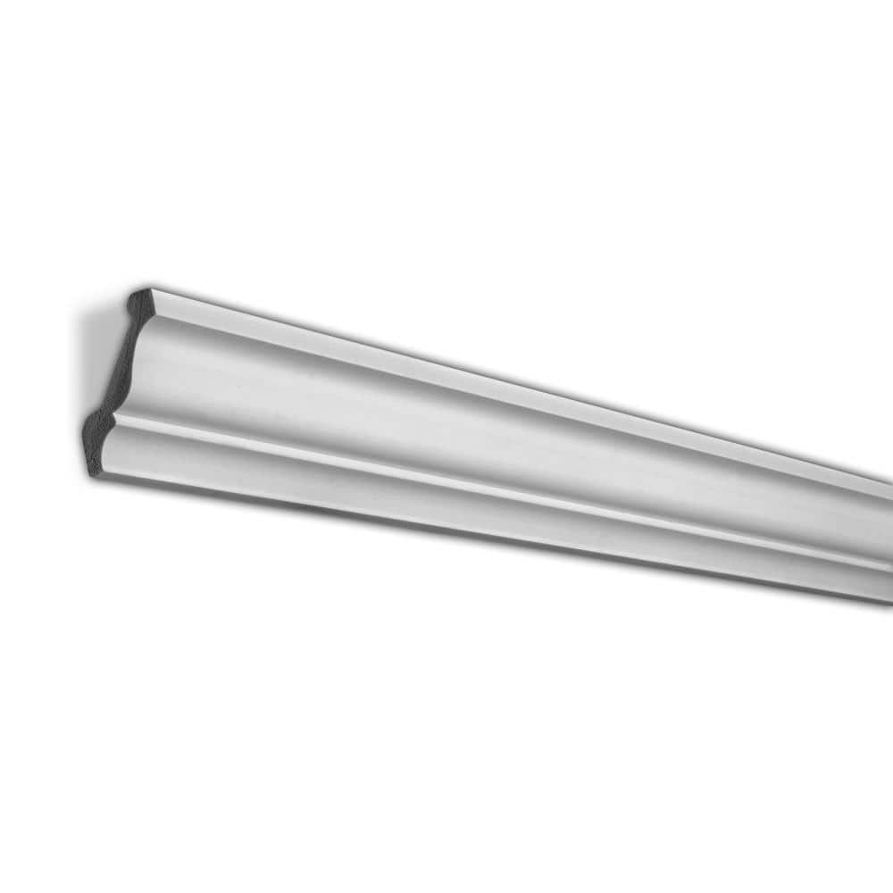 American Pro Decor WM 49 3 in. x 2 in. x 96 in. Plain Recycled Polystyrene Crown Moulding Pro Pack 56 LF (7-Pack)