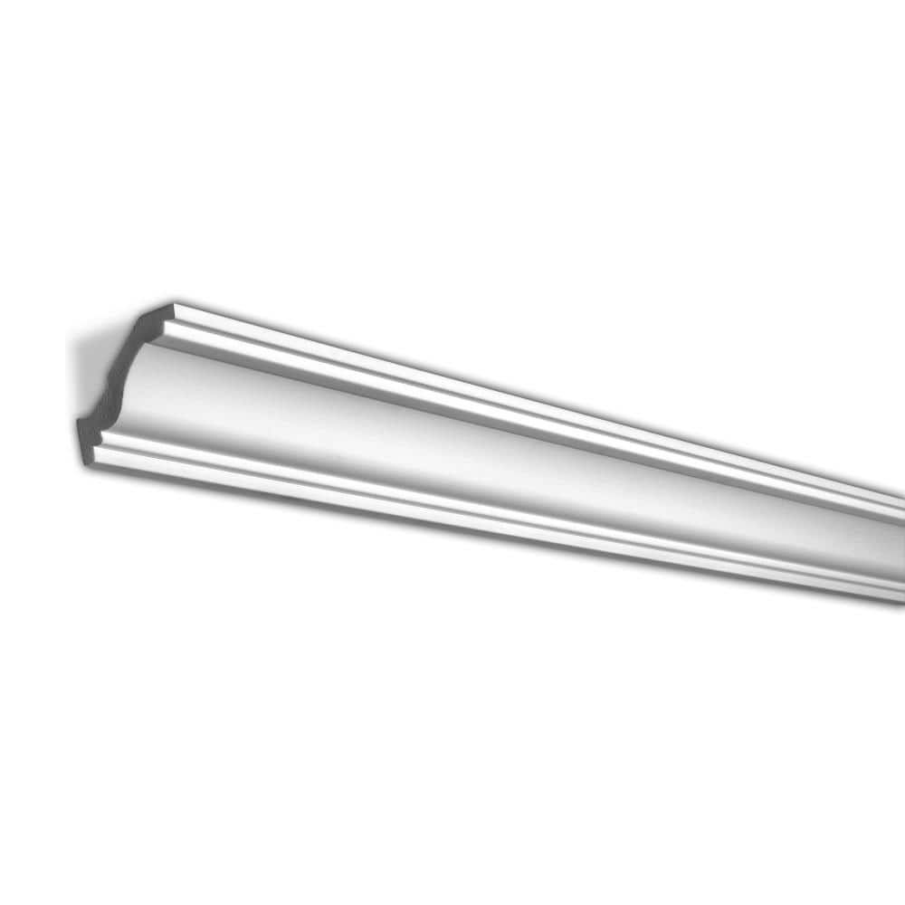 American Pro Decor 2-1/2 in. x 2-1/2 in. x 96 in. Recycled Polystyrene Plain Crown Moulding Pro Pack 40 LF (5-Pack)