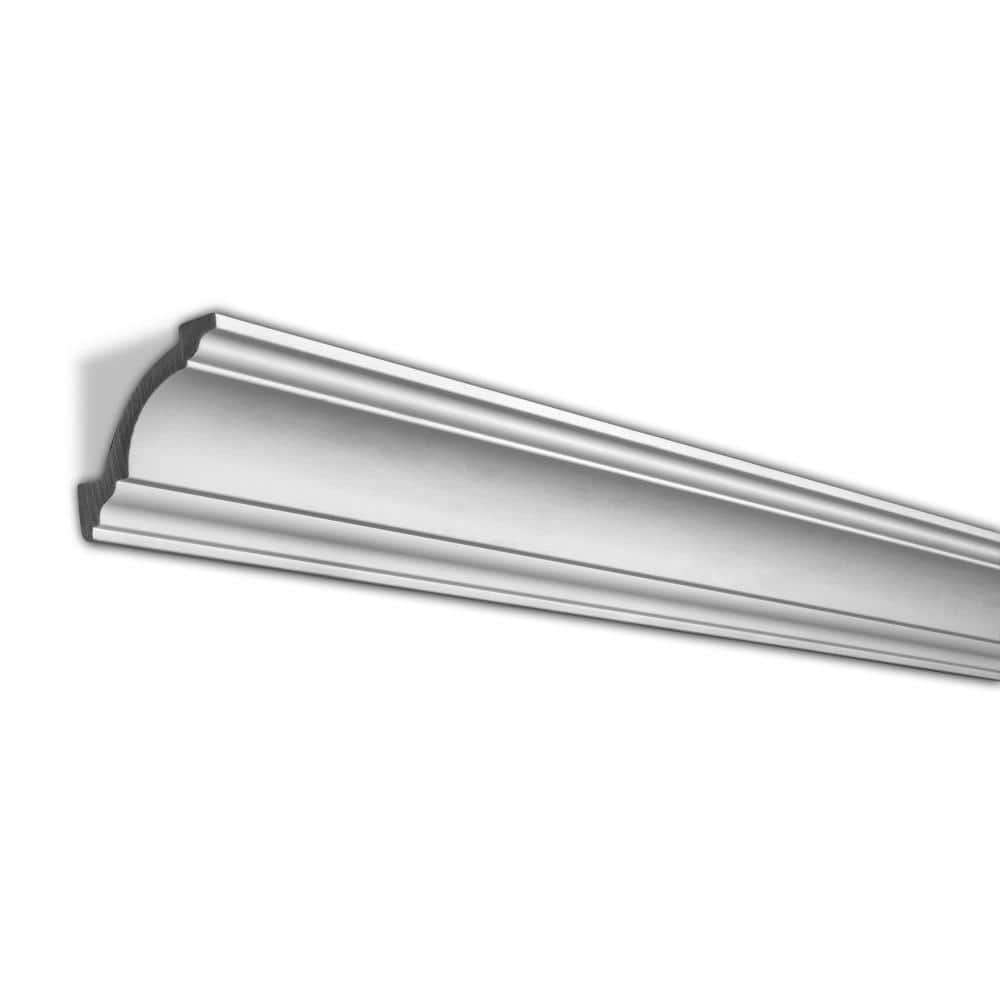 American Pro Decor 3-1/8 in. x 3-1/8 in. x 96 in. Plain Recycled Polystyrene Crown Moulding Pro Pack 48 LF (6-Pack)