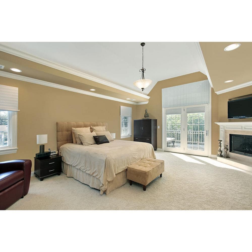 American Pro Decor Trim Fast 3-1/8 in. x 3-1/8 in. x 96 in. Plain Polystyrene Peel and Stick Crown Moulding 24 LF (3-Pack)