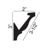 American Pro Decor Trim Fast WM 49 3 in. x 2 in. x 96 in. Plain Polystyrene Peel and Stick Crown Moulding 48 LF (6-Pack)
