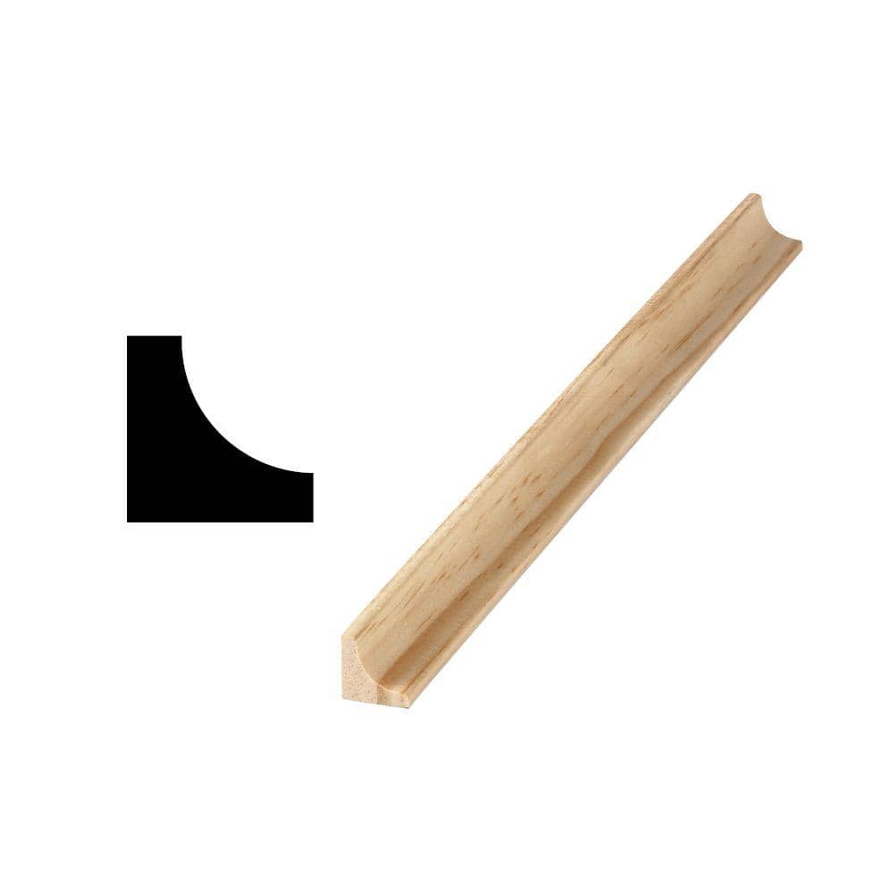 Woodgrain Millwork WG 100 11/16 in. x 11/16 in. x 96 in. Solid Pine Cove Moulding