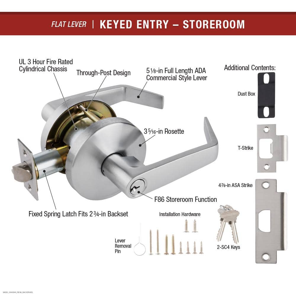 Schlage Commercial Steel Storeroom Lockset Door Lever