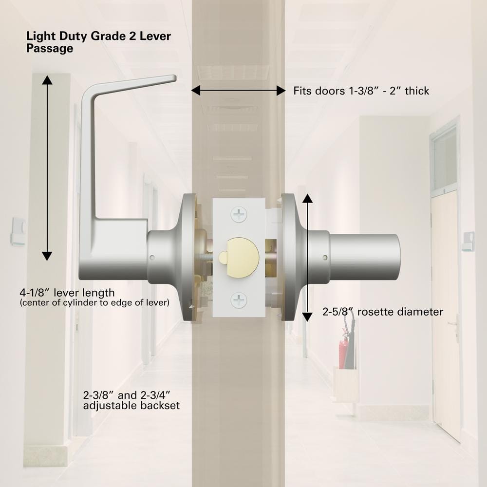 Schlage Commercial Steel Passage Hall/Closet Door Lever Lockset