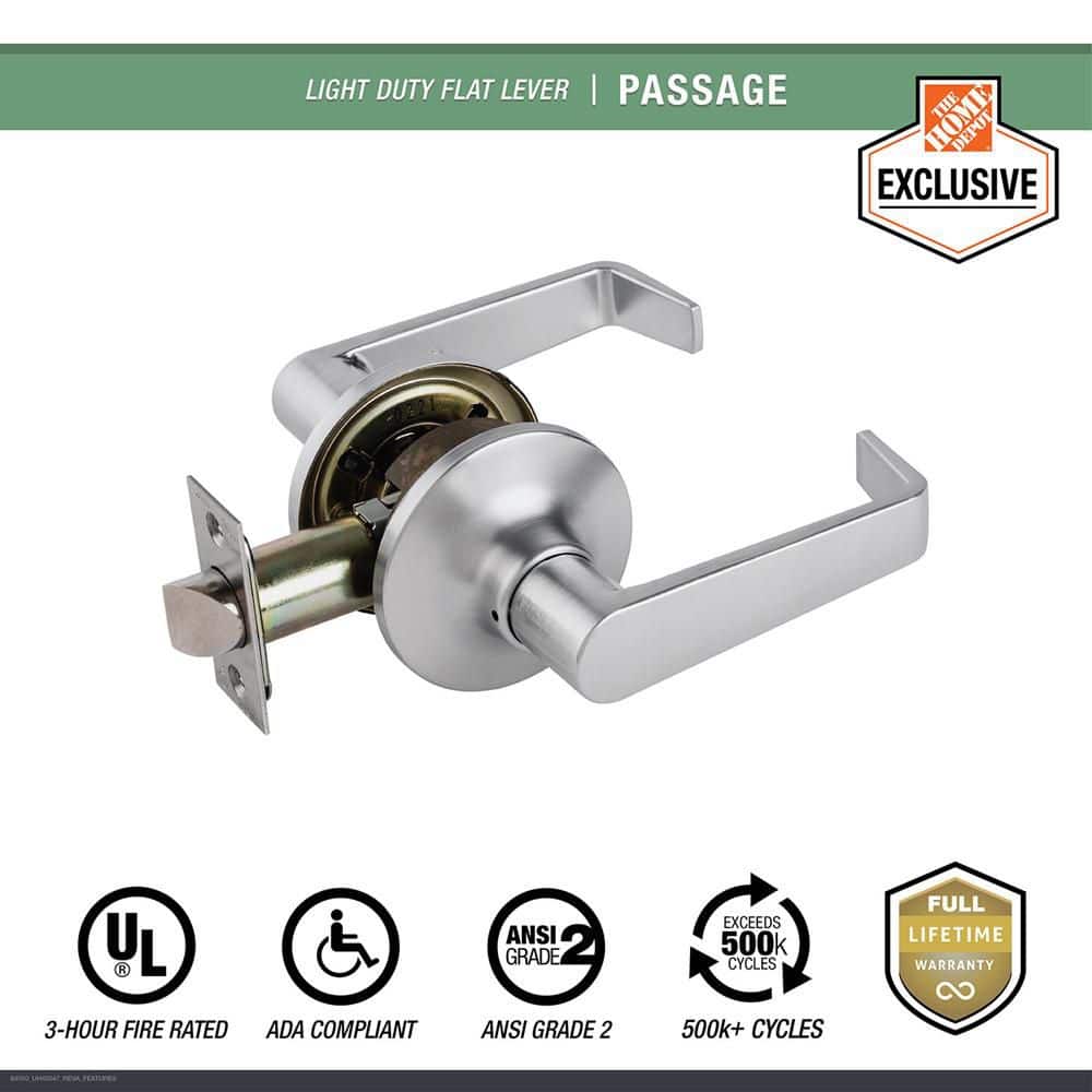 Schlage Commercial Steel Passage Hall/Closet Door Lever Lockset