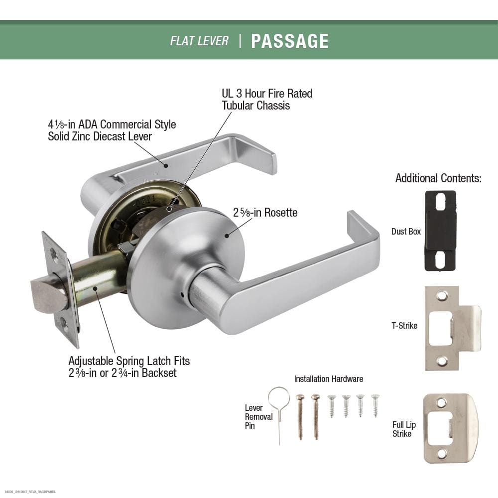 Schlage Commercial Steel Passage Hall/Closet Door Lever Lockset