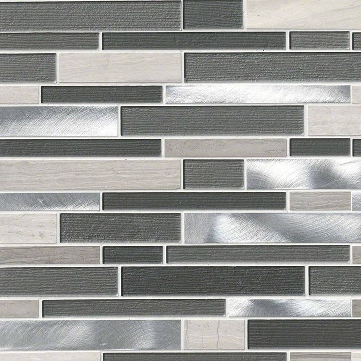 MSI Urban Loft Interlocking 12 in. x 12 in. x 4 mm Textured Glass Stone Metal Mesh-Mounted Mosaic Tile (1 sq. ft.)