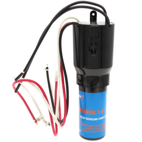 Supco URCO410RC capacitor - front view (Type: Relay; Voltage: 115V)