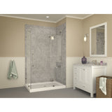 ANZZI Port 36 in. x 48 in. Double Threshold Shower Base in Glossy White