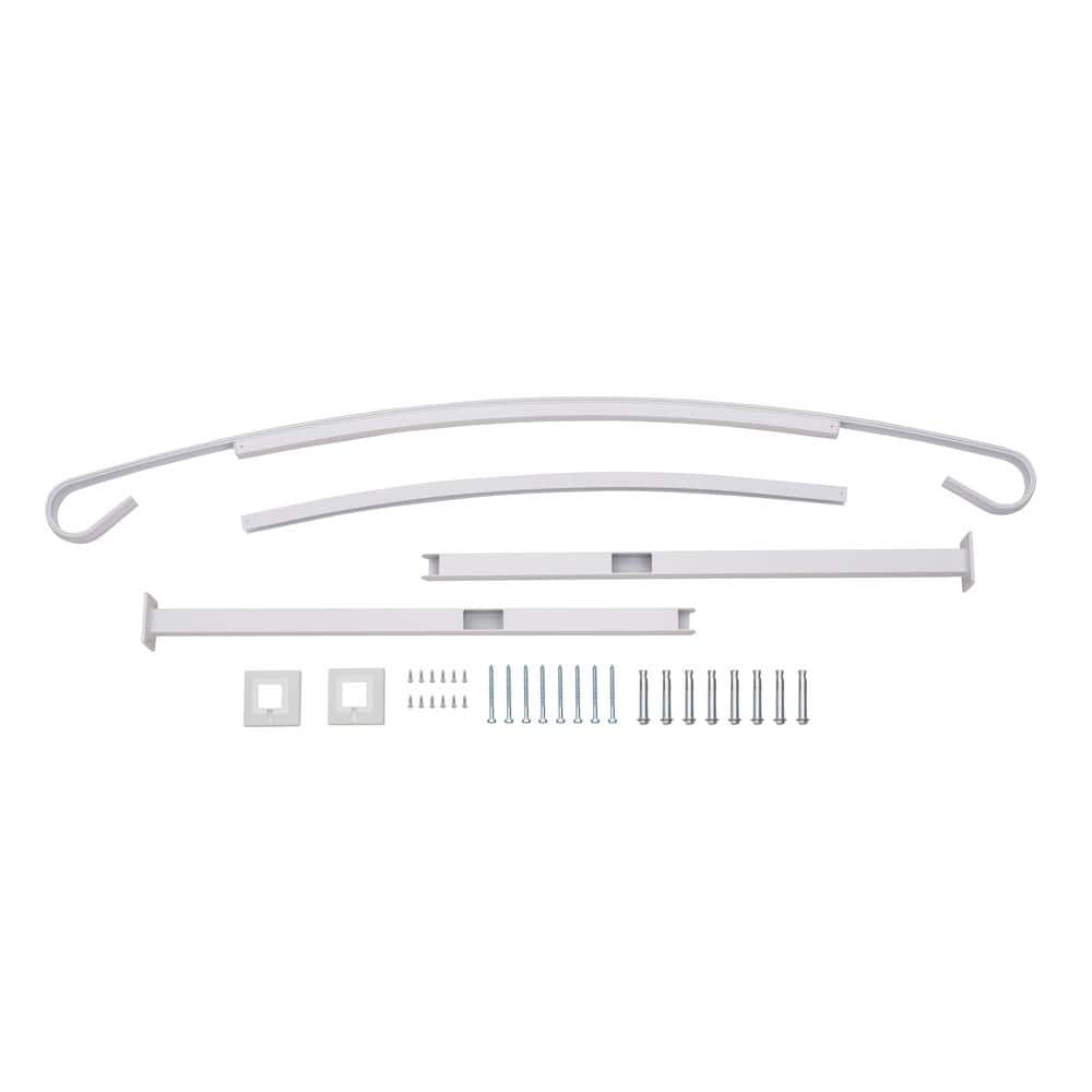 US Door and Fence Aluminum Handrail for 3 Steps White