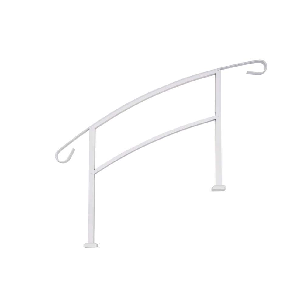 US Door and Fence Aluminum Handrail for 3 Steps White