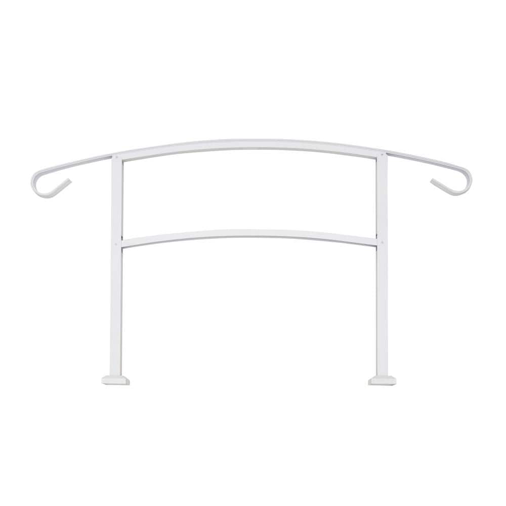 US Door and Fence Aluminum Handrail for 3 Steps White