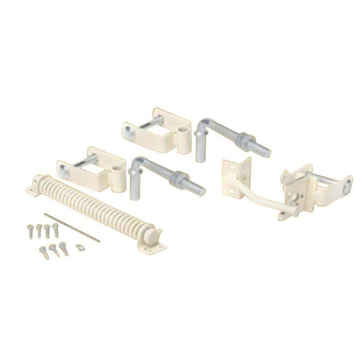 US Door and Fence Navajo White Steel Deluxe Fence Gate Hardware Kit