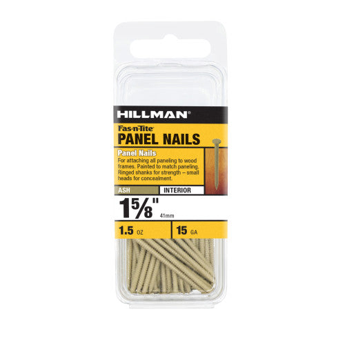 Hillman Fas-n-Tite 1-5/8 in Panel Nails, Ash Painted Finish, 15 Gauge - 1.5 oz Pack