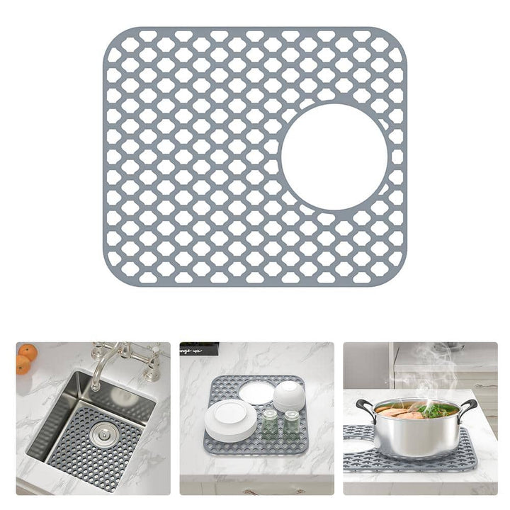 Unbranded 14x11 Silicone Kitchen Sink Bottom Grid in Gray