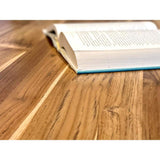 HARDWOOD REFLECTIONS 8 ft. L x 25 in. D Finished Teak Solid Wood Butcher Block Countertop With Live Edge