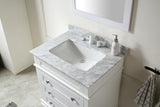 ANZZI Wineck Series 36-in White Single Sink Bathroom Vanity with Carrara White Natural Marble Top (Mirror Included)