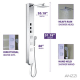ANZZI Lann Series Polished Chrome 3-Spray Shower Panel System (Valve Included)