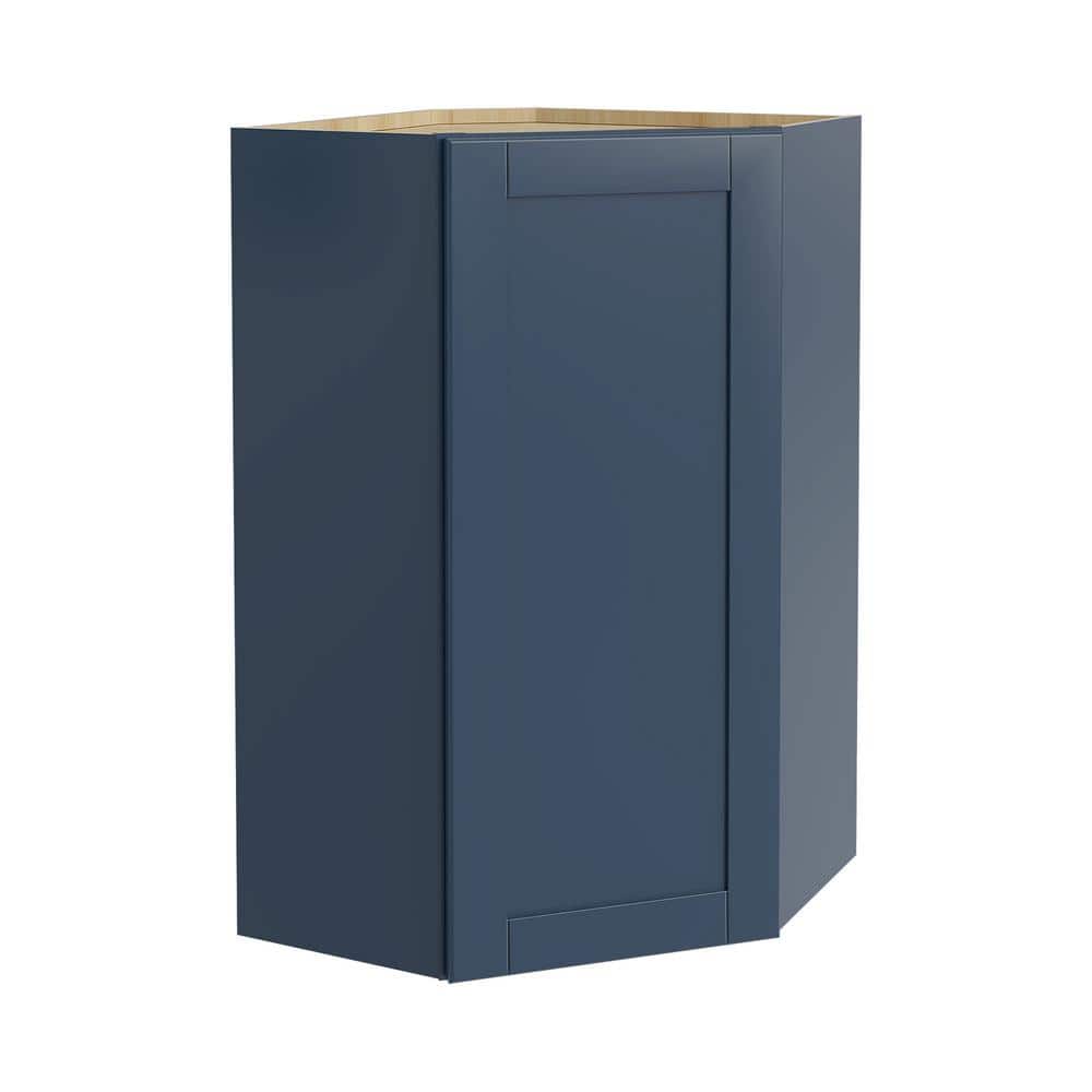 MILL'S PRIDE Richmond Valencia Blue Plywood Shaker Ready to Assemble Corner Kitchen Cabinet Soft Close 24 in W x 12 in D x 42 in H