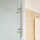 Vanity Art 76 in. H x 60 in. W Frameless Sliding Shower Door in Chrome with Clear Tempered Glass