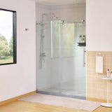 Vanity Art 76 in. H x 60 in. W Frameless Sliding Shower Door in Chrome with Clear Tempered Glass