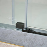 Vanity Art 76 in. H x 60 in. W Frameless Sliding Shower/Tub Door, Matte Black, Clear Tempered Glass