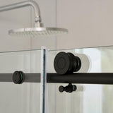 Vanity Art 76 in. H x 60 in. W Frameless Sliding Shower/Tub Door, Matte Black, Clear Tempered Glass
